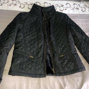 Quilted Black faux fur coat